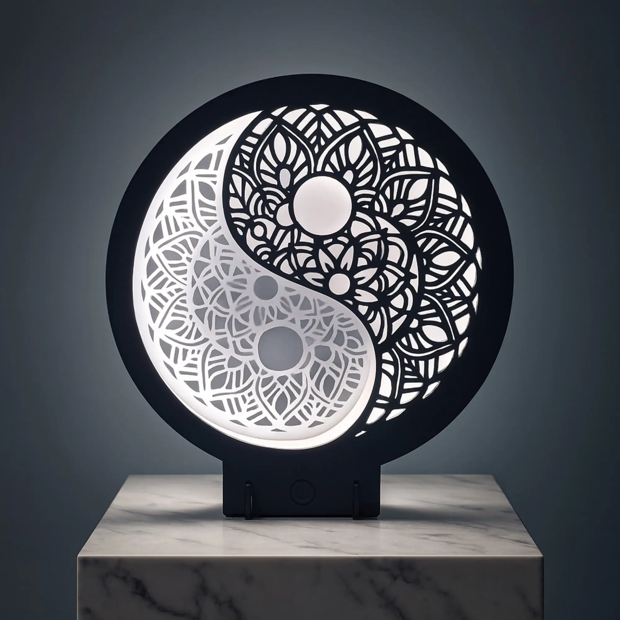 Lampe Yin & Yang décorative – Design mandala lumineux